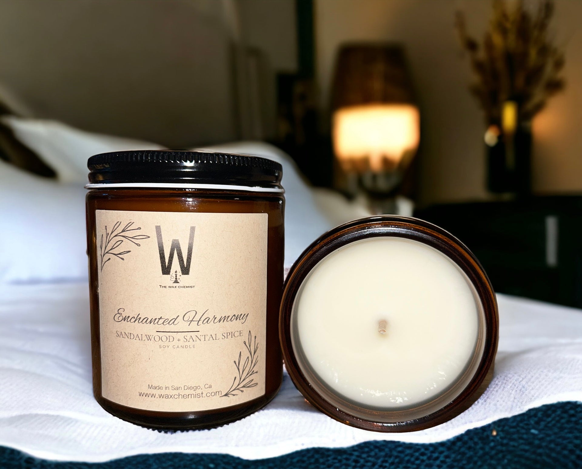 Harmony and Serenity Crystal-Infused Candle and Essential Oil